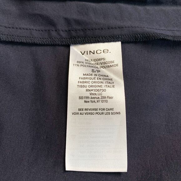 Vince Utility Midi Shirt Dress S Navy Blue Long Sleeves Pockets - Picture 7 of 8